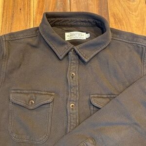 Outerknown Men's Blanket Shirt Button Long Sleeve Organic Cotton Brown Chromo